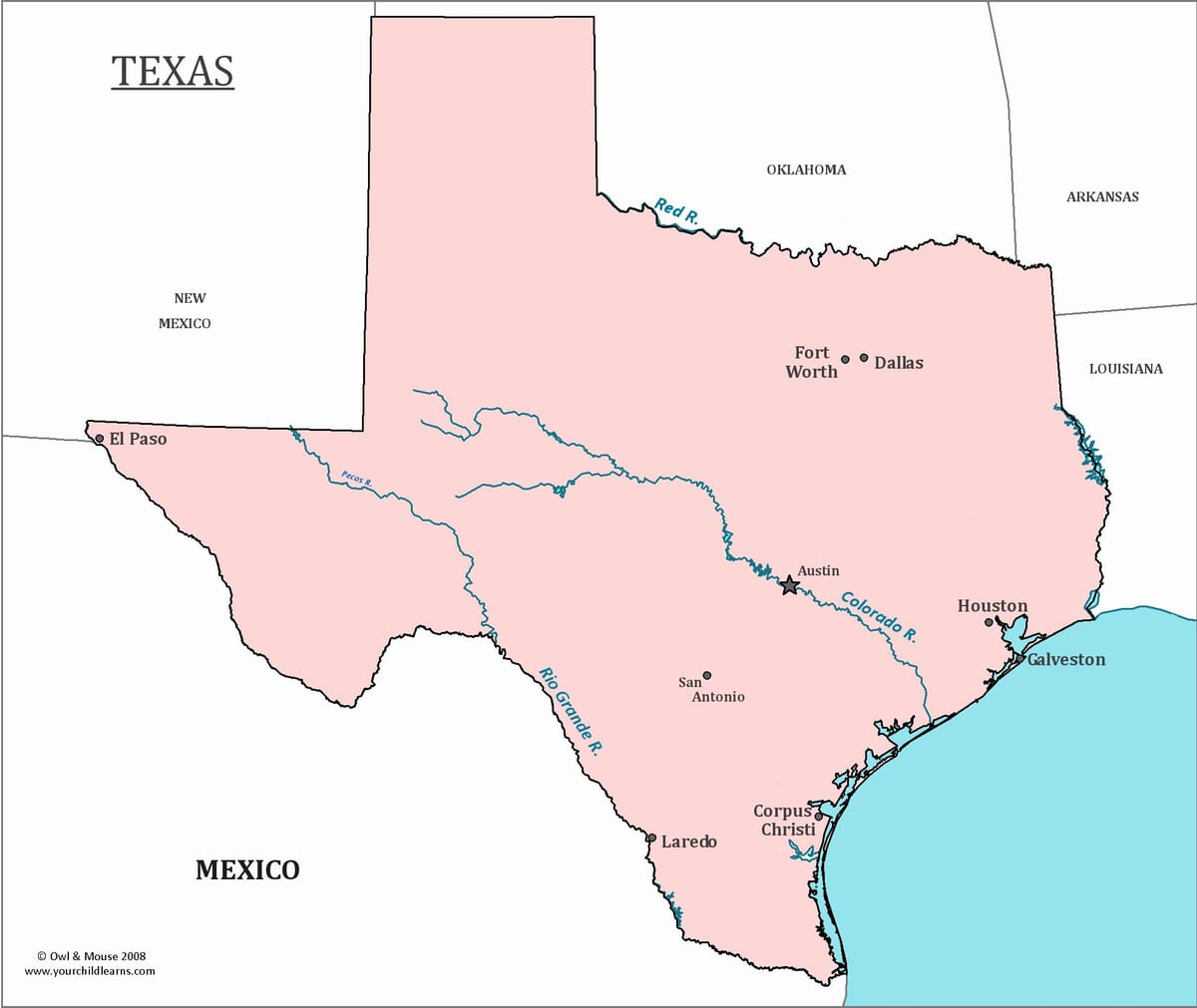 texas Austin kaart