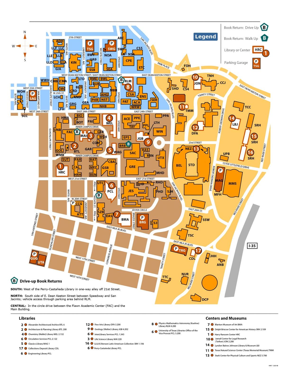 die universiteit van texas, Austin kaart