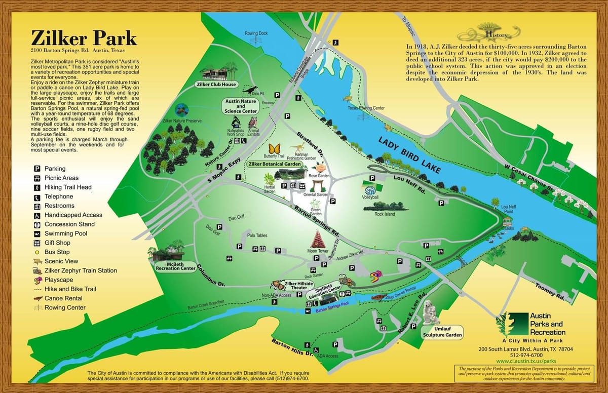 kaart van Zilker Austin