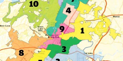 Austin texas distrik kaart