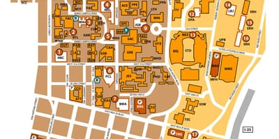 Die universiteit van texas, Austin kaart